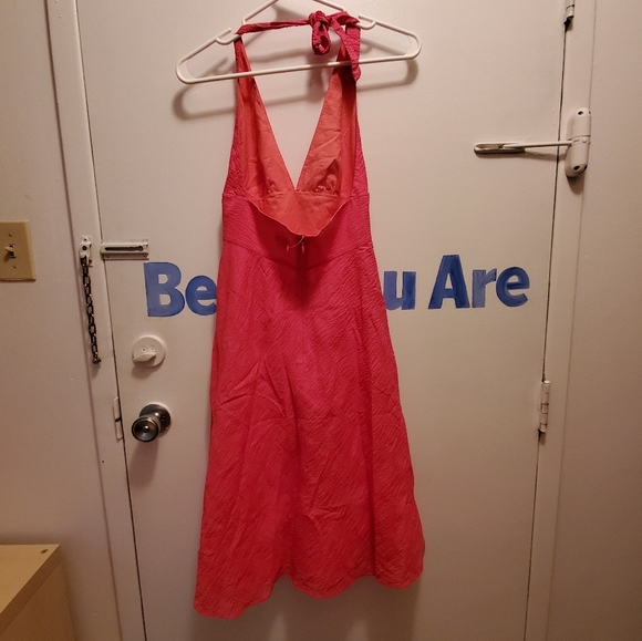 J Crew Pink halter top fit and flare dress - Picture 2 of 2